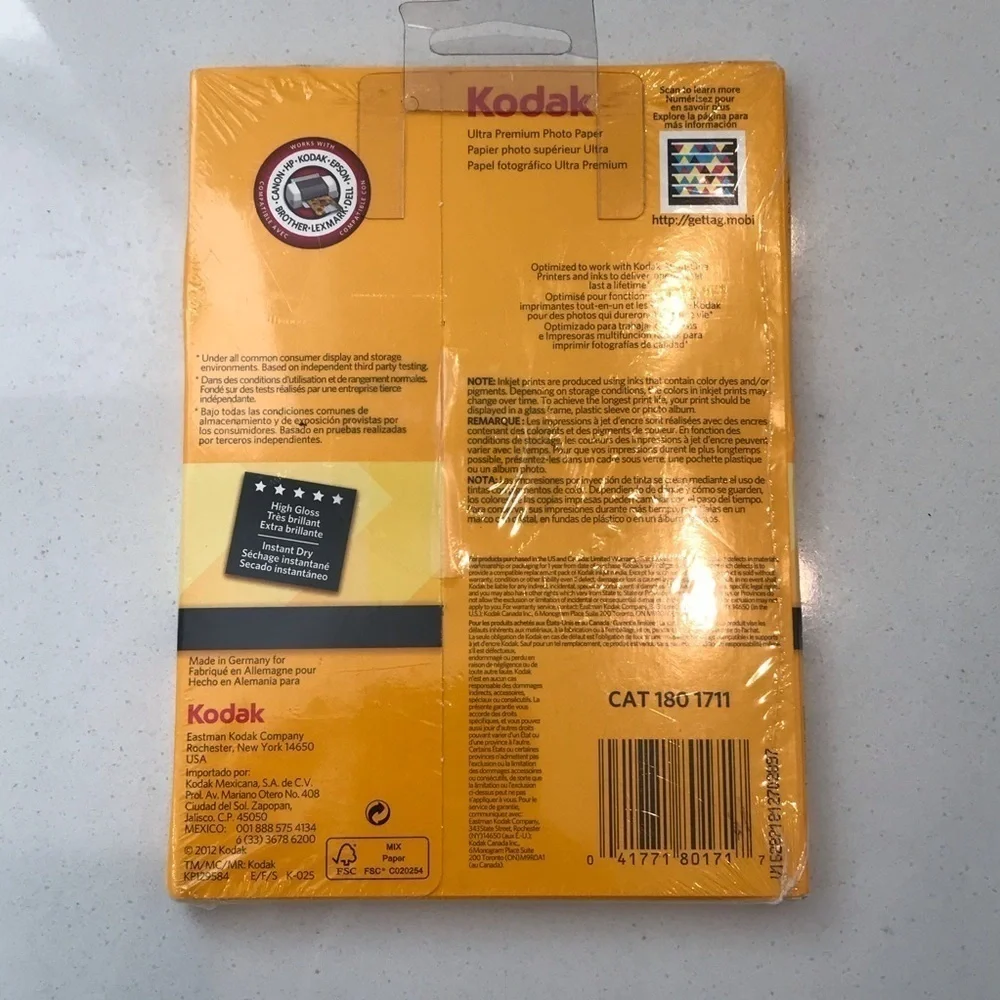 Kodak Ultra Premium Photo Paper 5x7 High Gloss